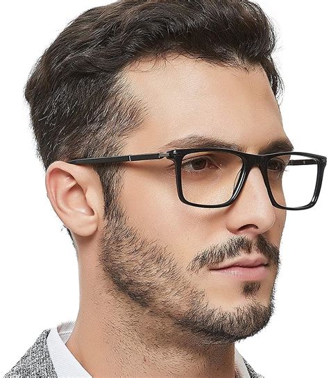 large rectangular eyeglass frames.